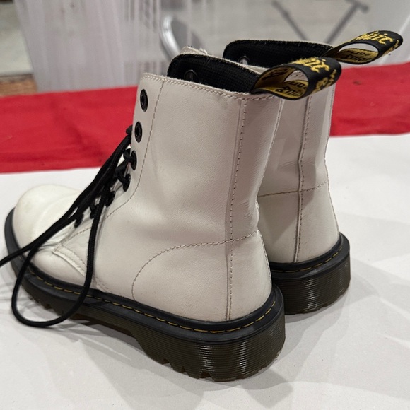 Dr. Martens White Leather Combat Boots - Picture 3 of 6
